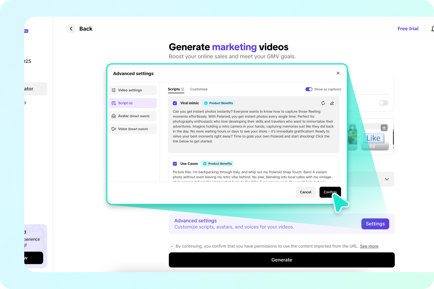 Customize language and settings 